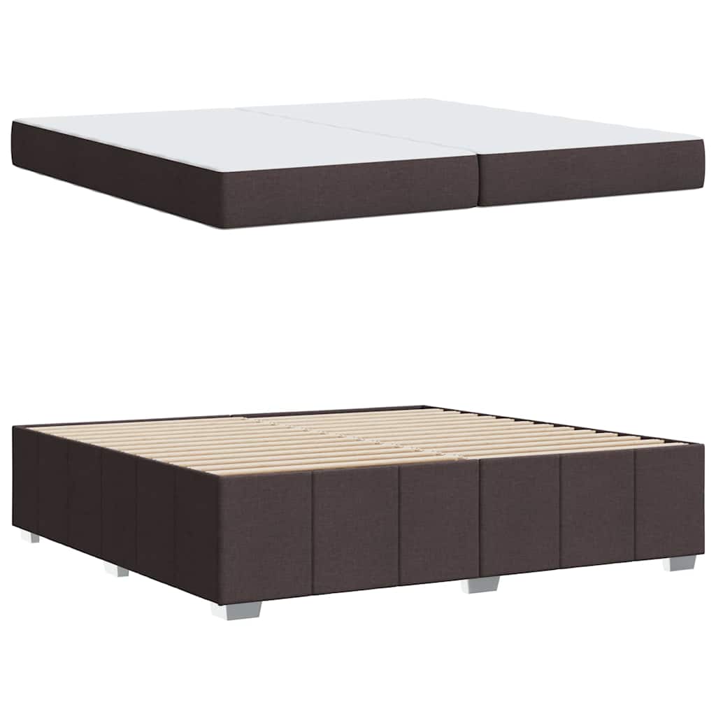 Cadre de lit avec matelas Marron foncé 200 x 200 cm tissu - XIOS