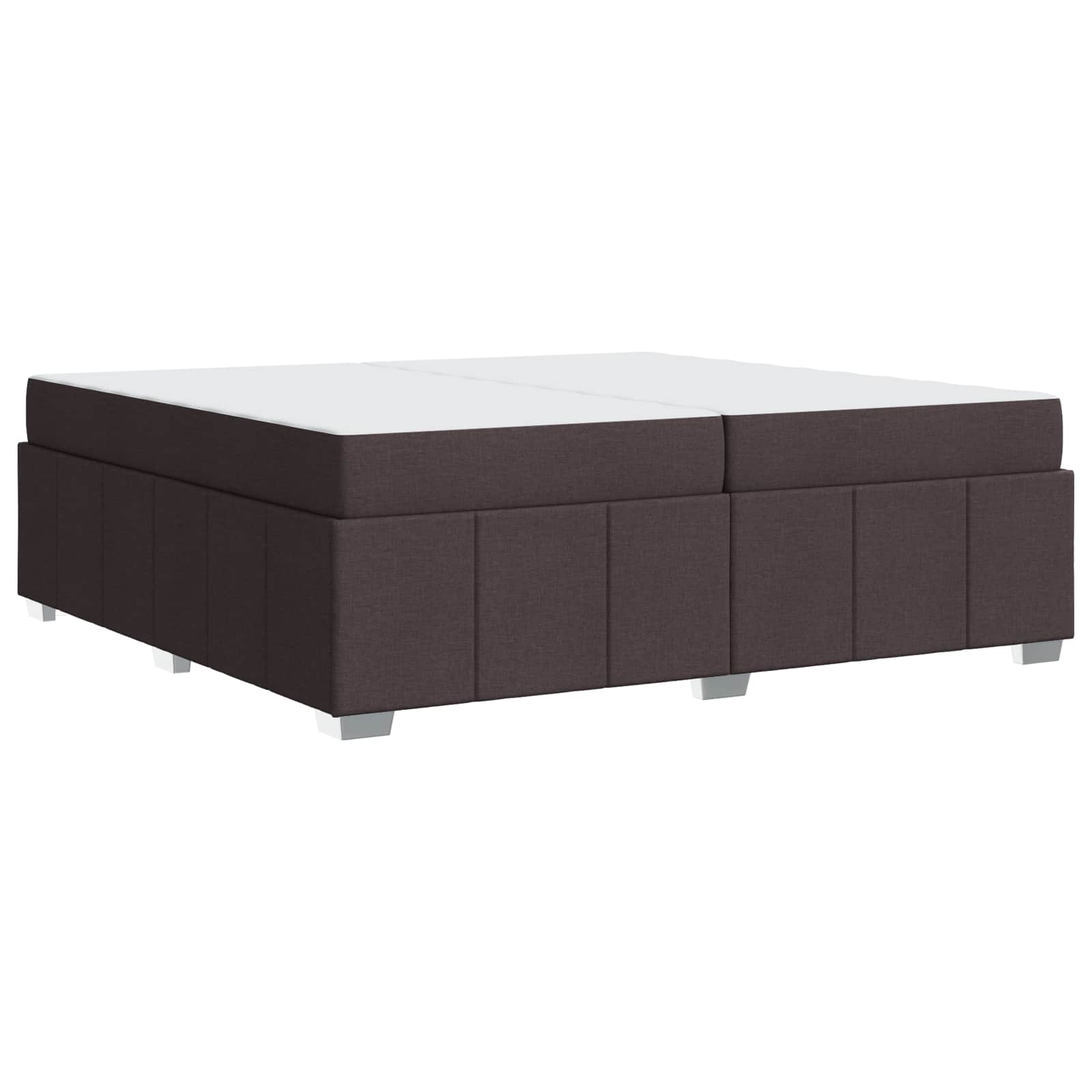 Cadre de lit avec matelas Marron foncé 200 x 200 cm tissu - XIOS