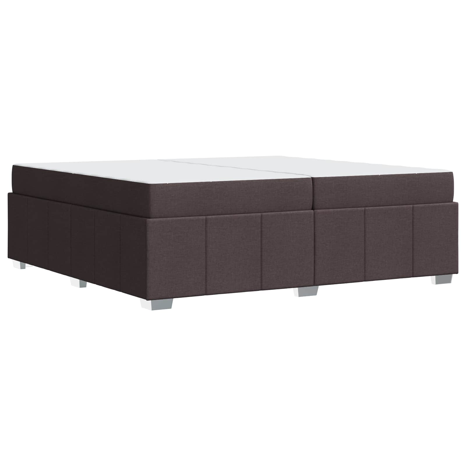Cadre de lit avec matelas Marron foncé 200 x 200 cm tissu - XIOS