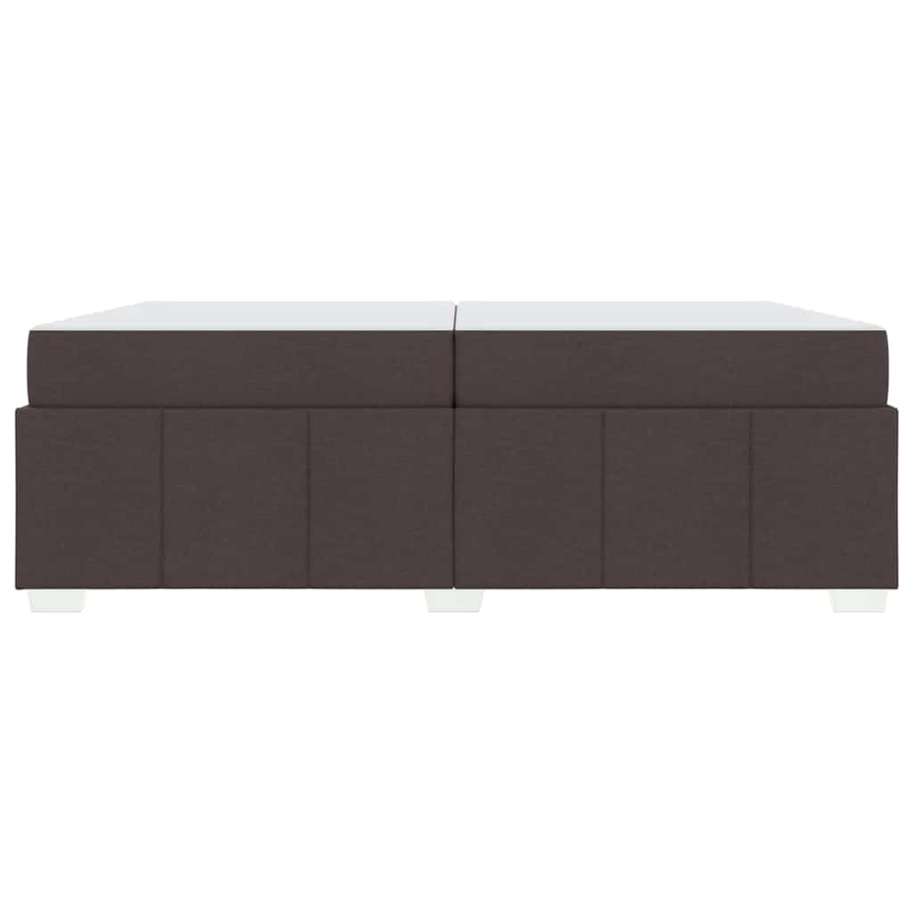 Cadre de lit avec matelas Marron foncé 200 x 200 cm tissu - XIOS