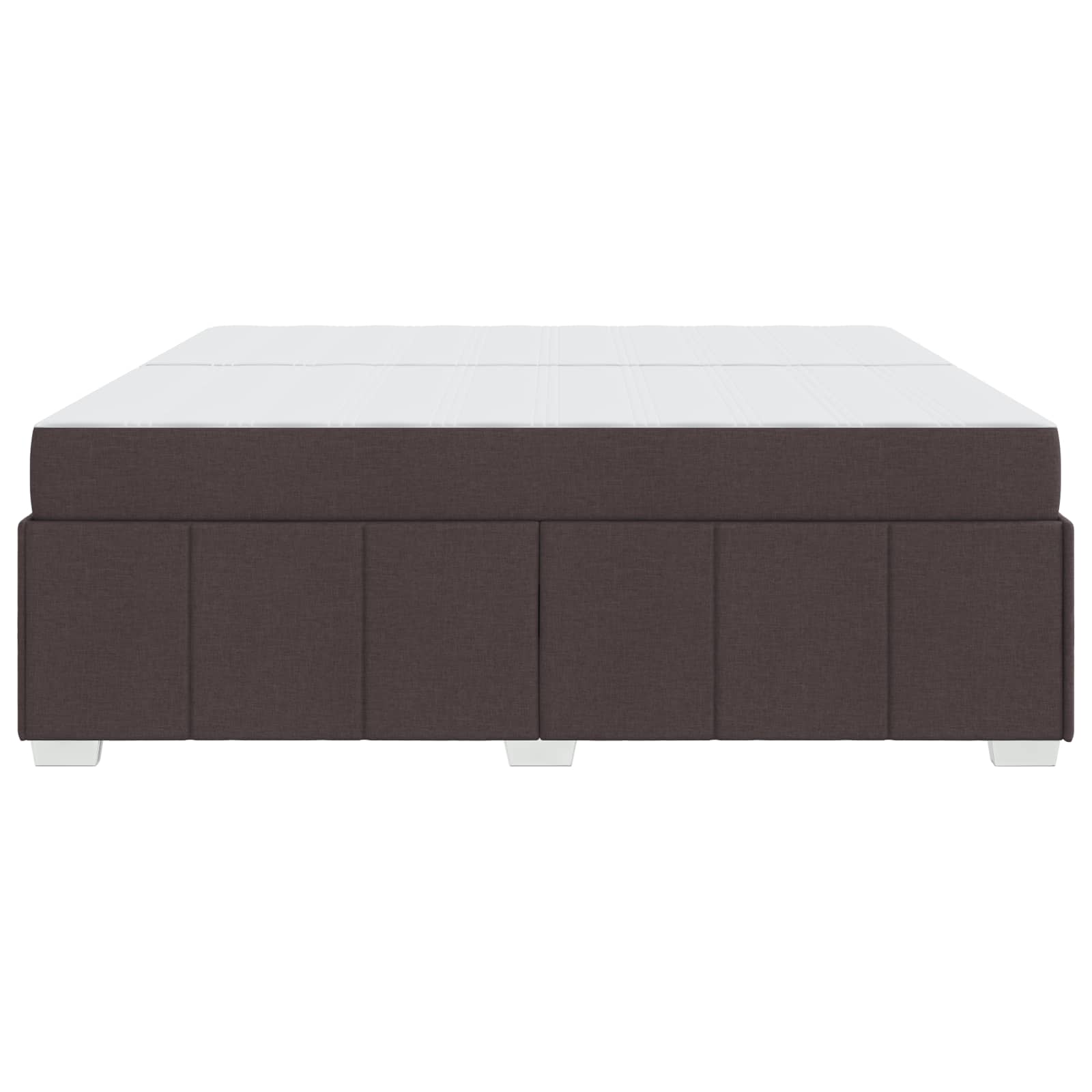 Cadre de lit avec matelas Marron foncé 200 x 200 cm tissu - XIOS