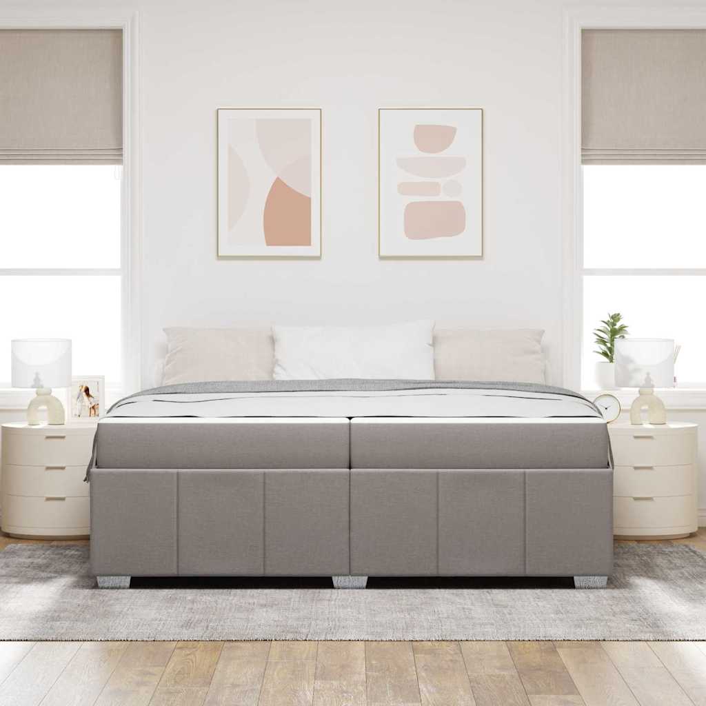 Cadre de lit avec matelas Taupe 200 x 200 cm tissu - XIOS