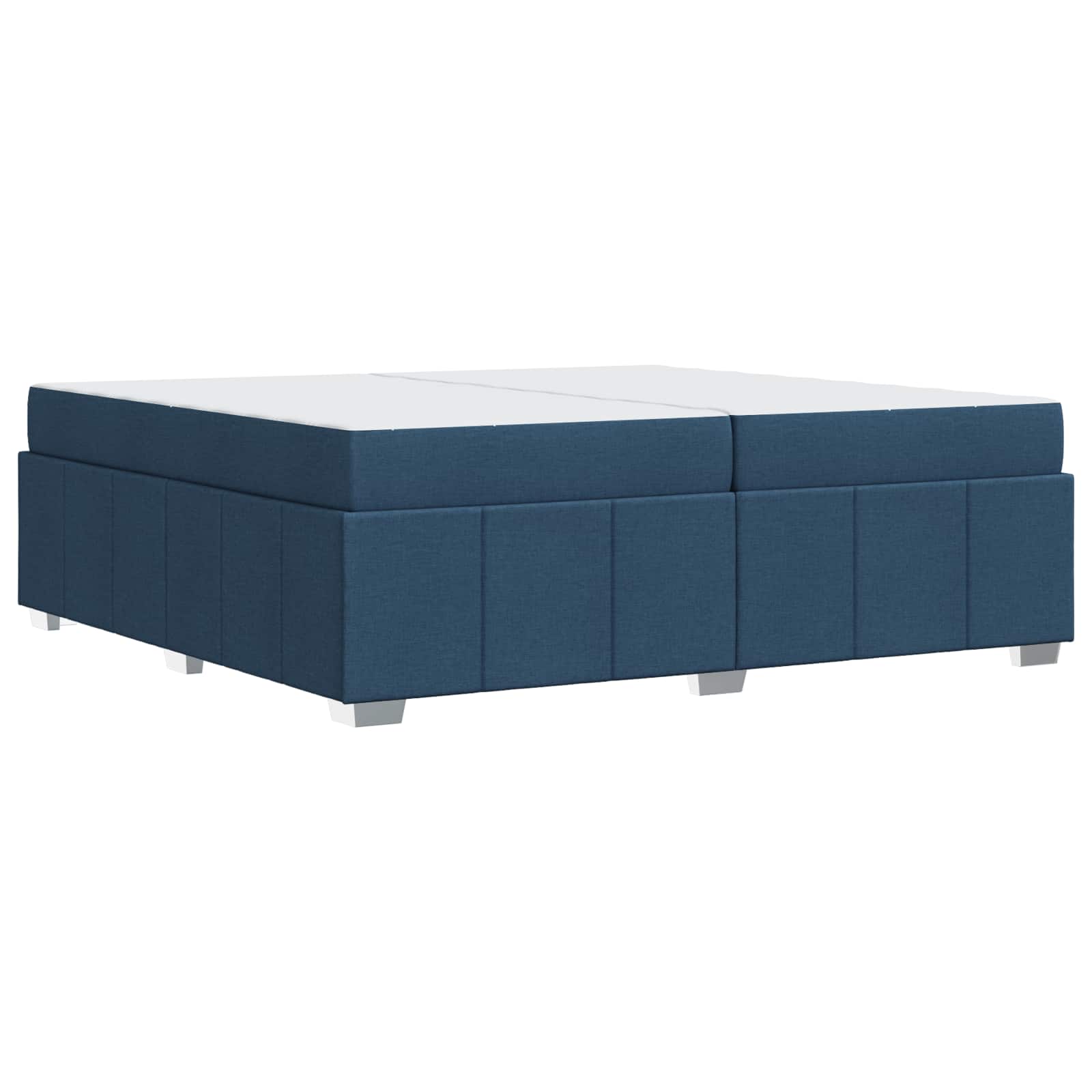 Cadre de lit avec matelas Bleu 200 x 200 cm tissu - XIOS