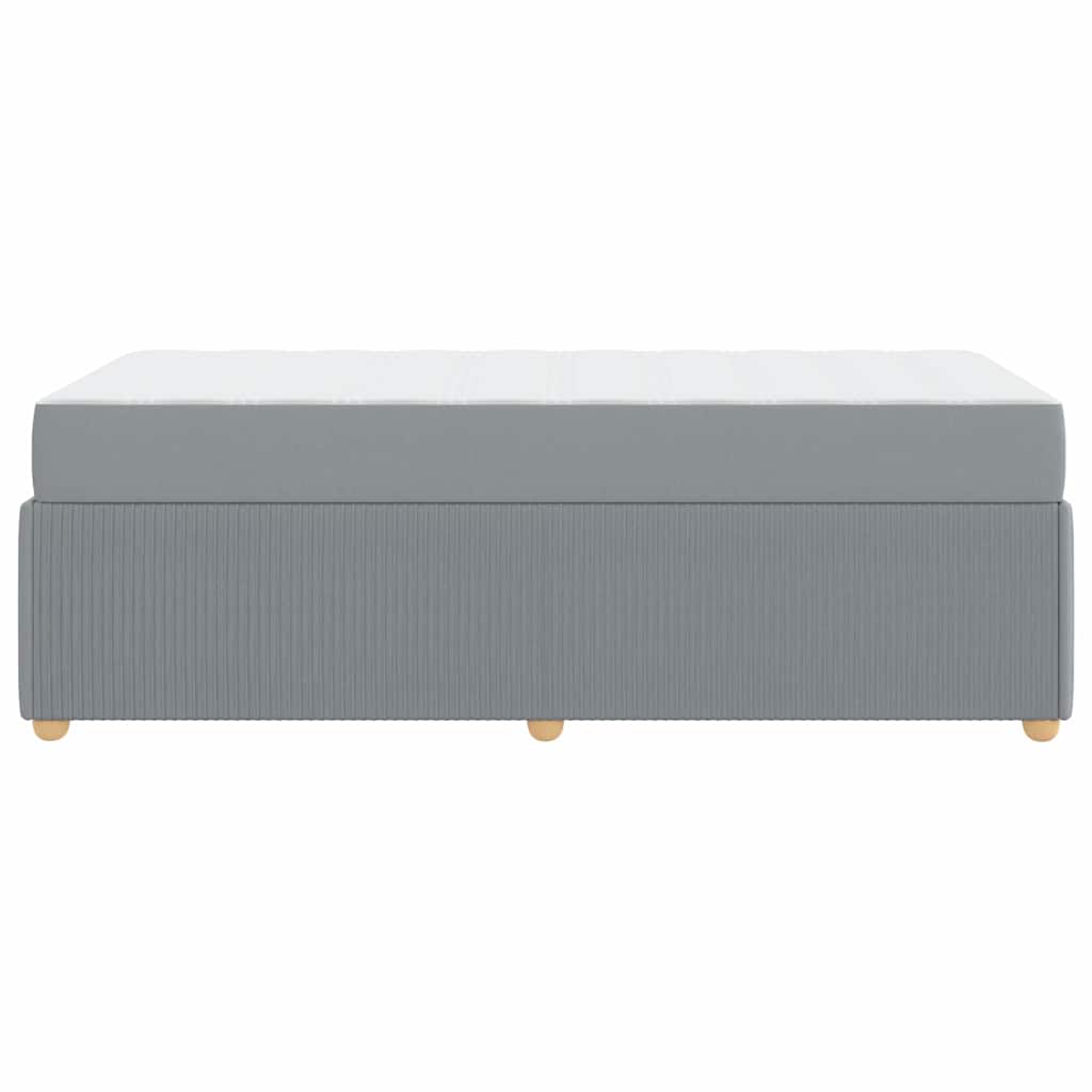 Cadre de lit avec matelas Gris clair 80 x 200 cm tissu - XIOS