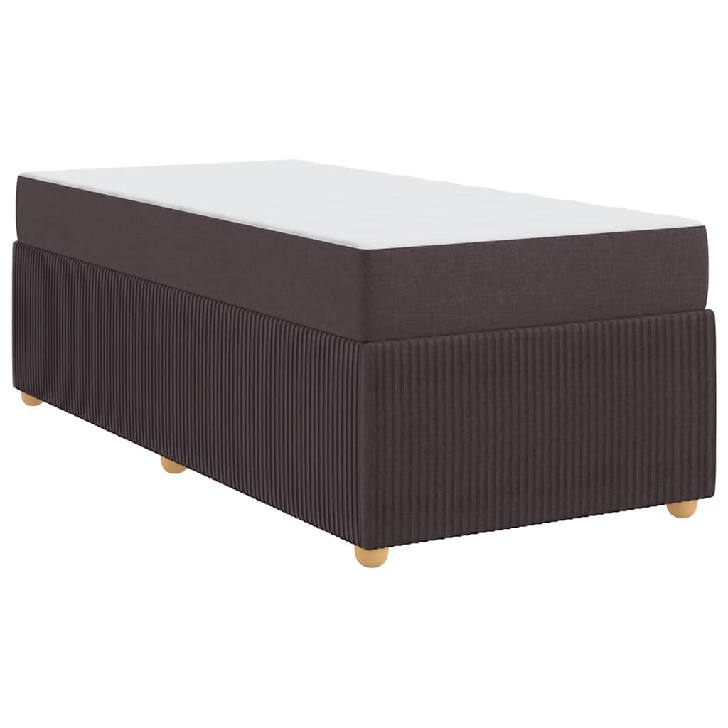 Cadre de lit avec matelas Marron foncé 80 x 200 cm tissu - XIOS