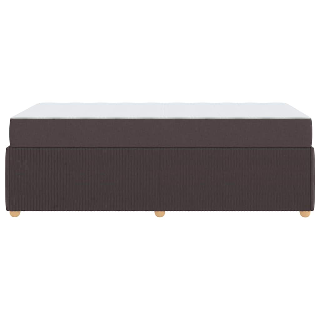 Cadre de lit avec matelas Marron foncé 80 x 200 cm tissu - XIOS