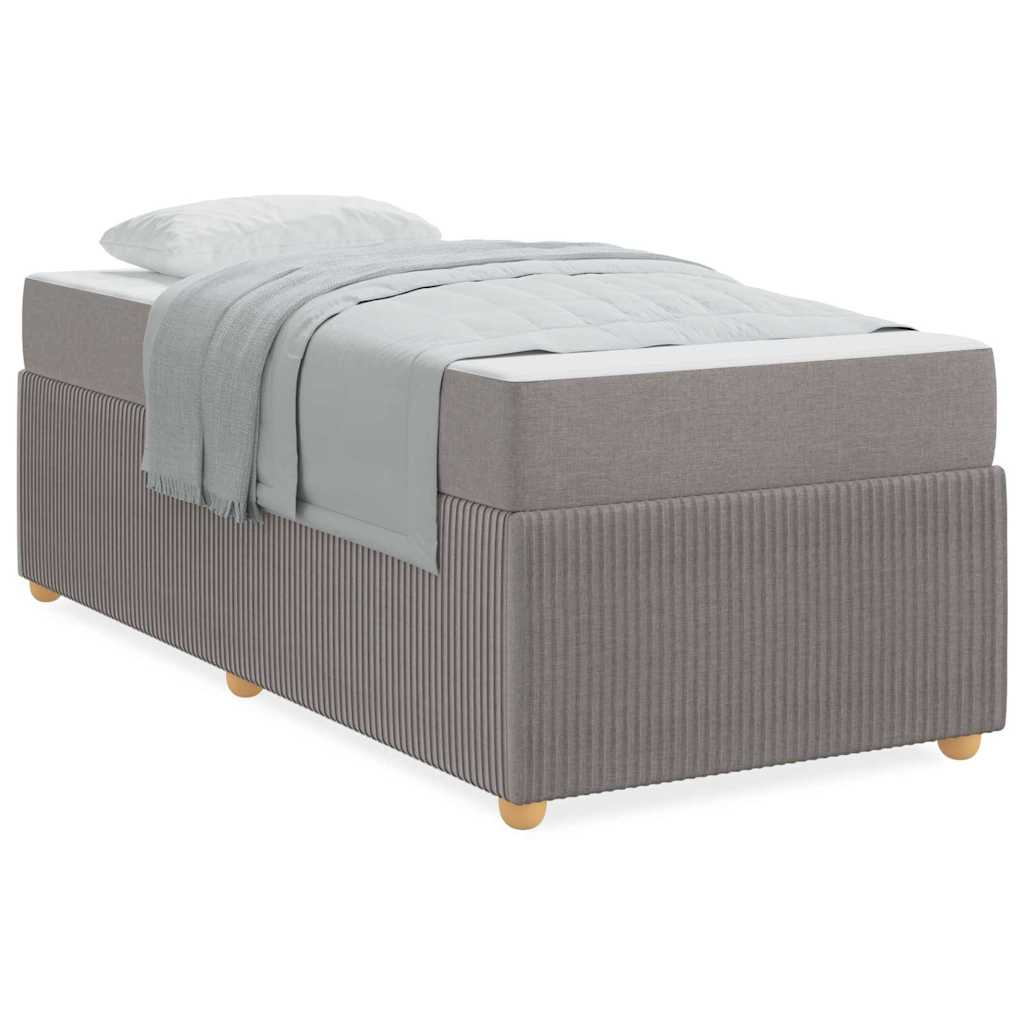 Cadre de lit avec matelas avec matelas Taupe 80 x 200 cm tissu - XIOS