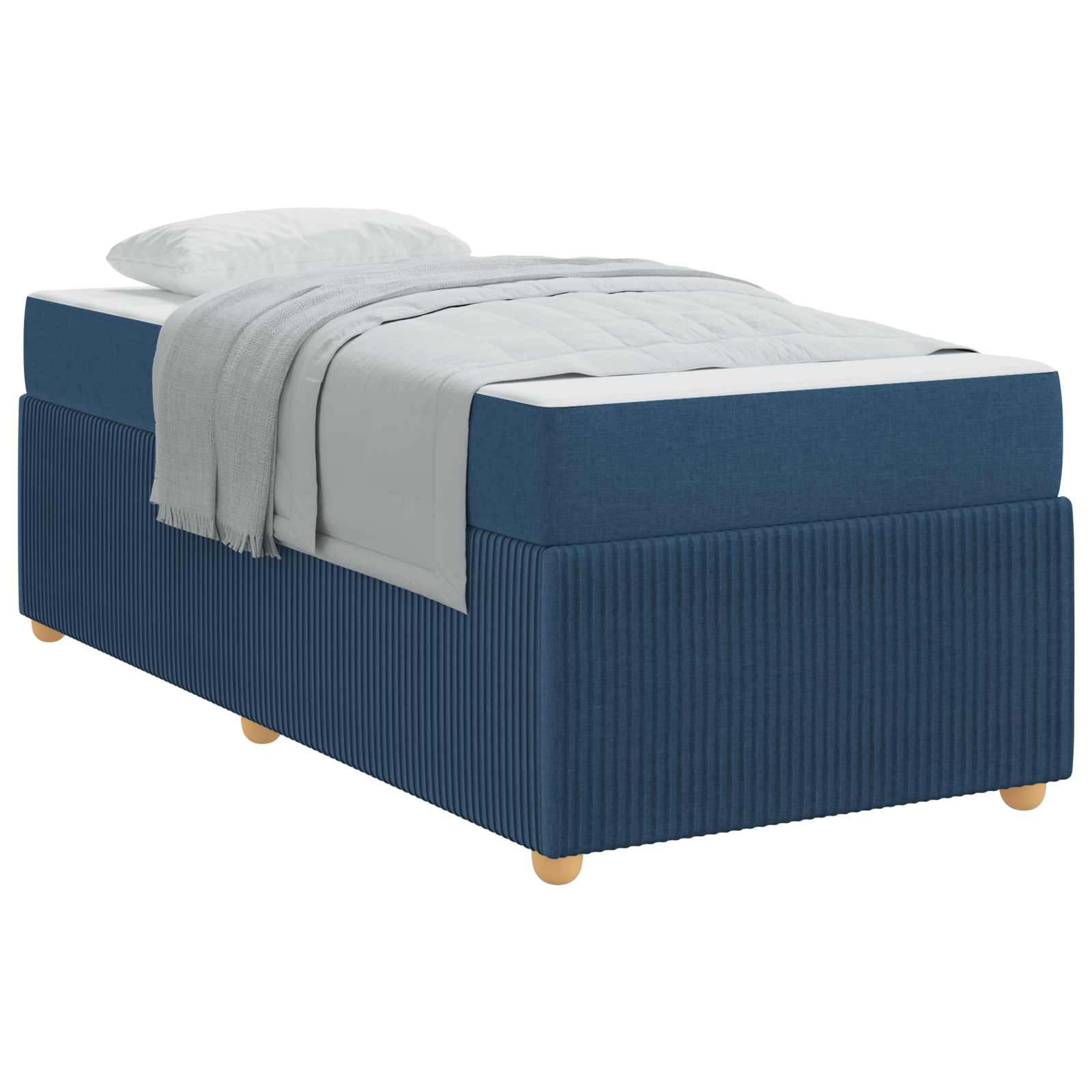 Cadre de lit avec matelas Bleu 80 x 200 cm tissu - XIOS
