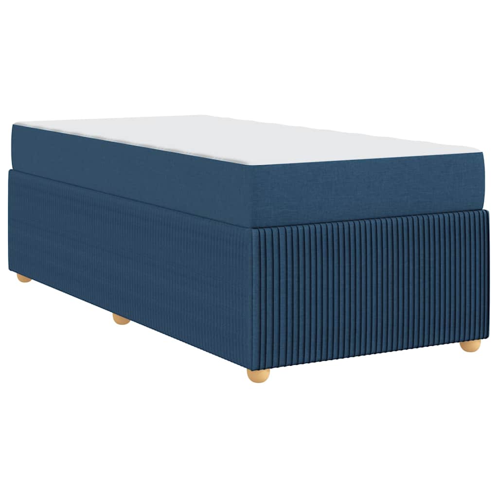Cadre de lit avec matelas Bleu 80 x 200 cm tissu - XIOS