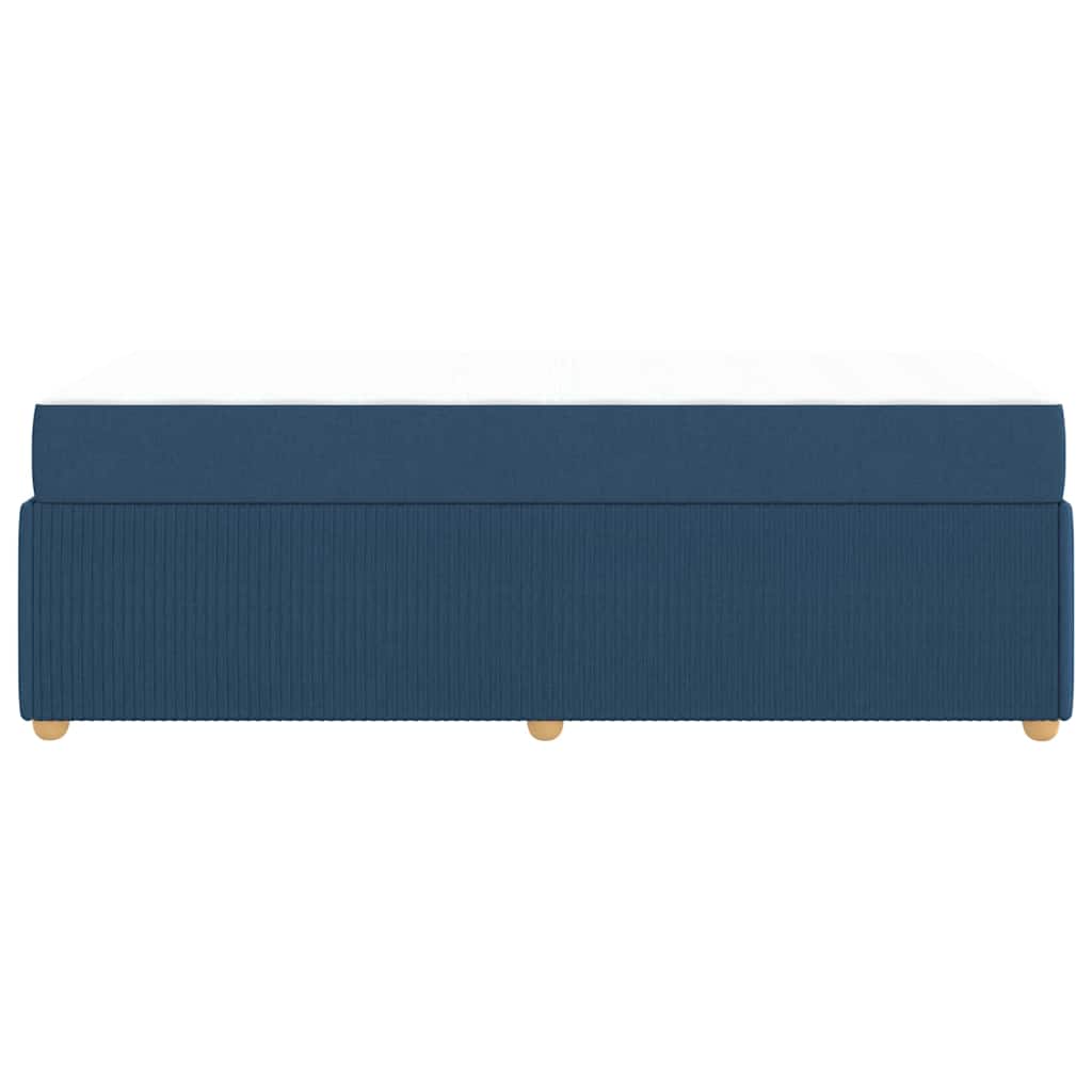 Cadre de lit avec matelas Bleu 80 x 200 cm tissu - XIOS