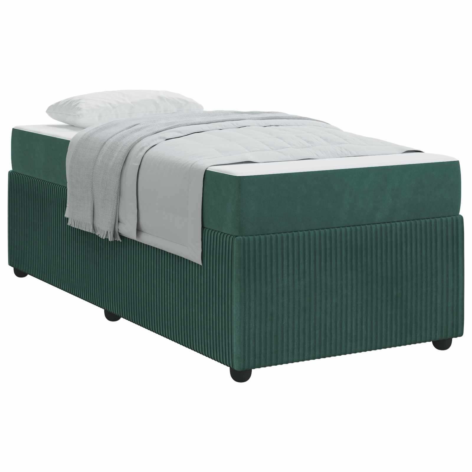 Cadre de lit avec matelas Vert foncé 80 x 200 cm tissu - XIOS