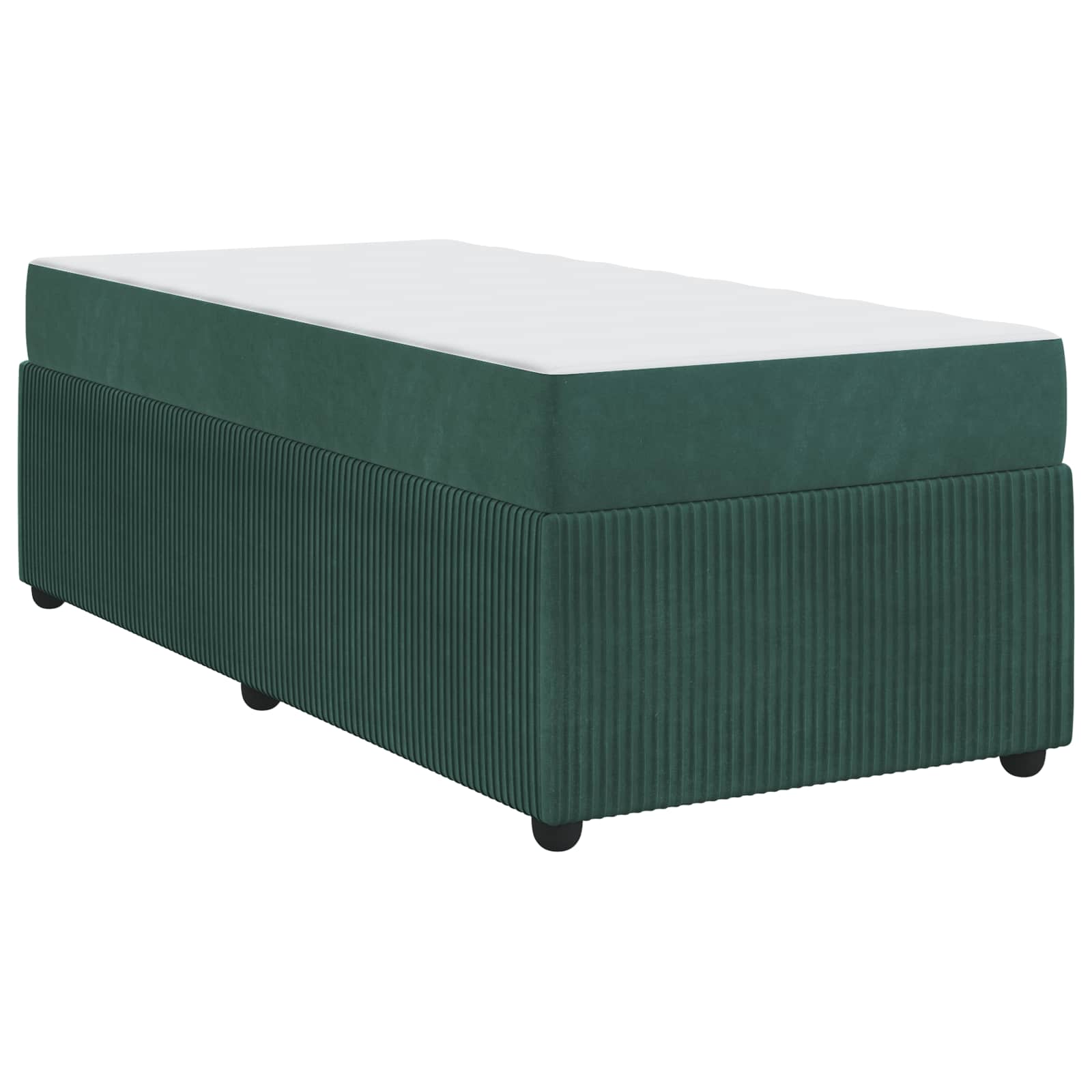 Cadre de lit avec matelas Vert foncé 80 x 200 cm tissu - XIOS