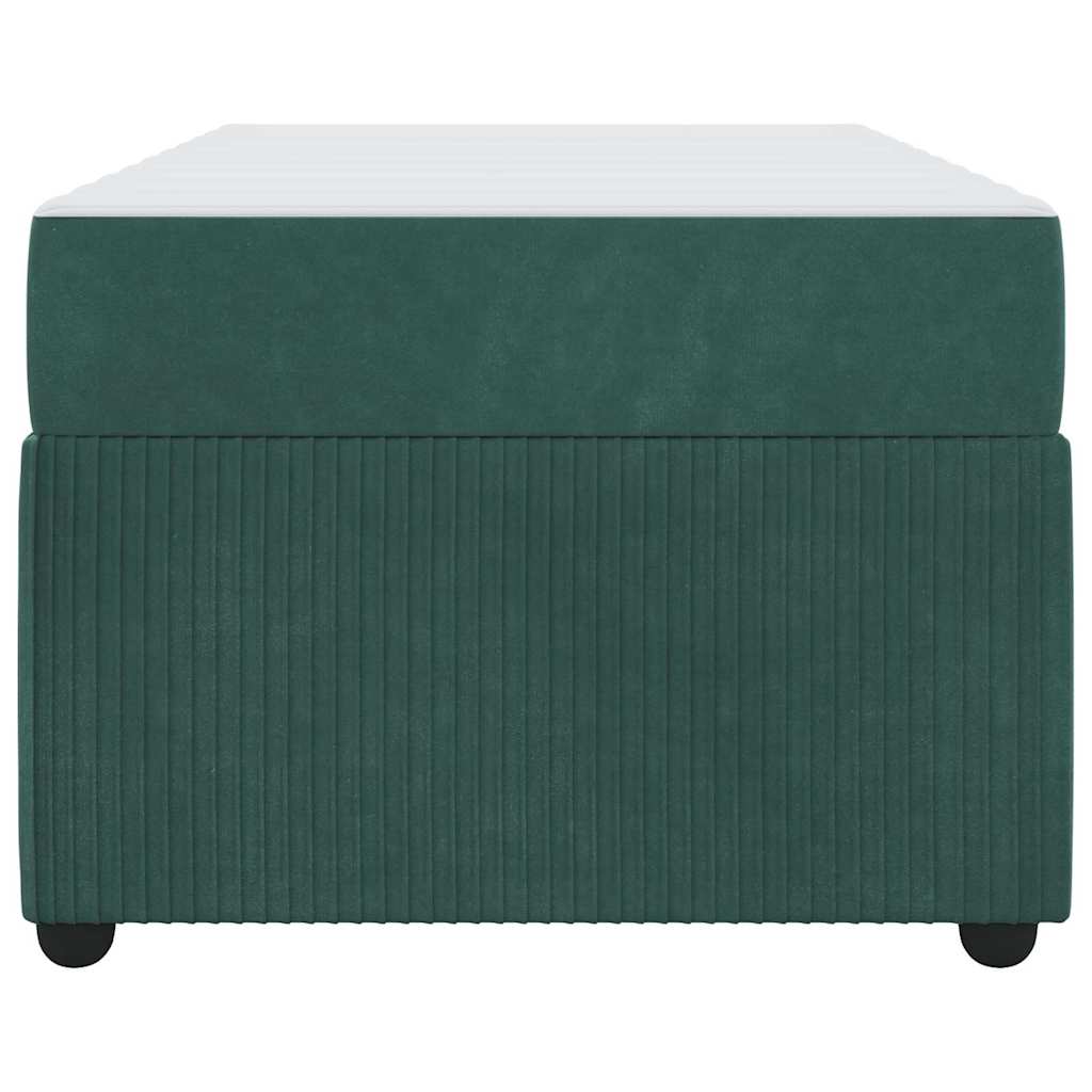 Cadre de lit avec matelas Vert foncé 80 x 200 cm tissu - XIOS