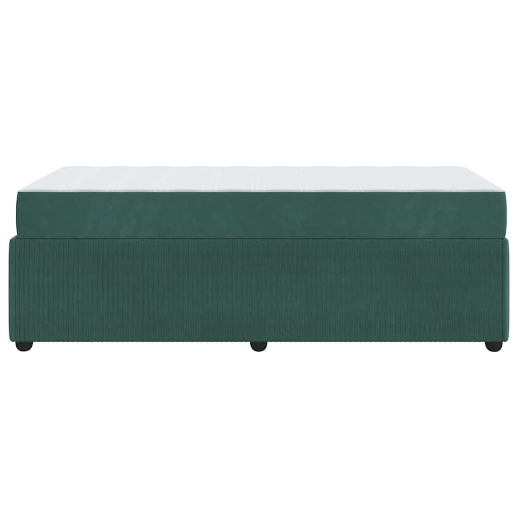 Cadre de lit avec matelas Vert foncé 80 x 200 cm tissu - XIOS