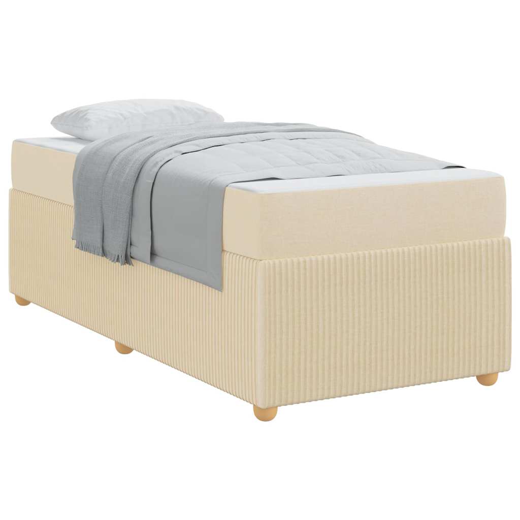 Cadre de lit avec matelas avec matelas Crème 90 x 190 cm tissu - XIOS