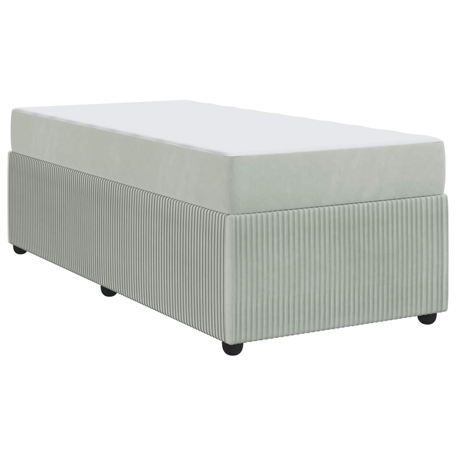Cadre de lit avec matelas Gris clair 90 x 190 cm tissu - XIOS