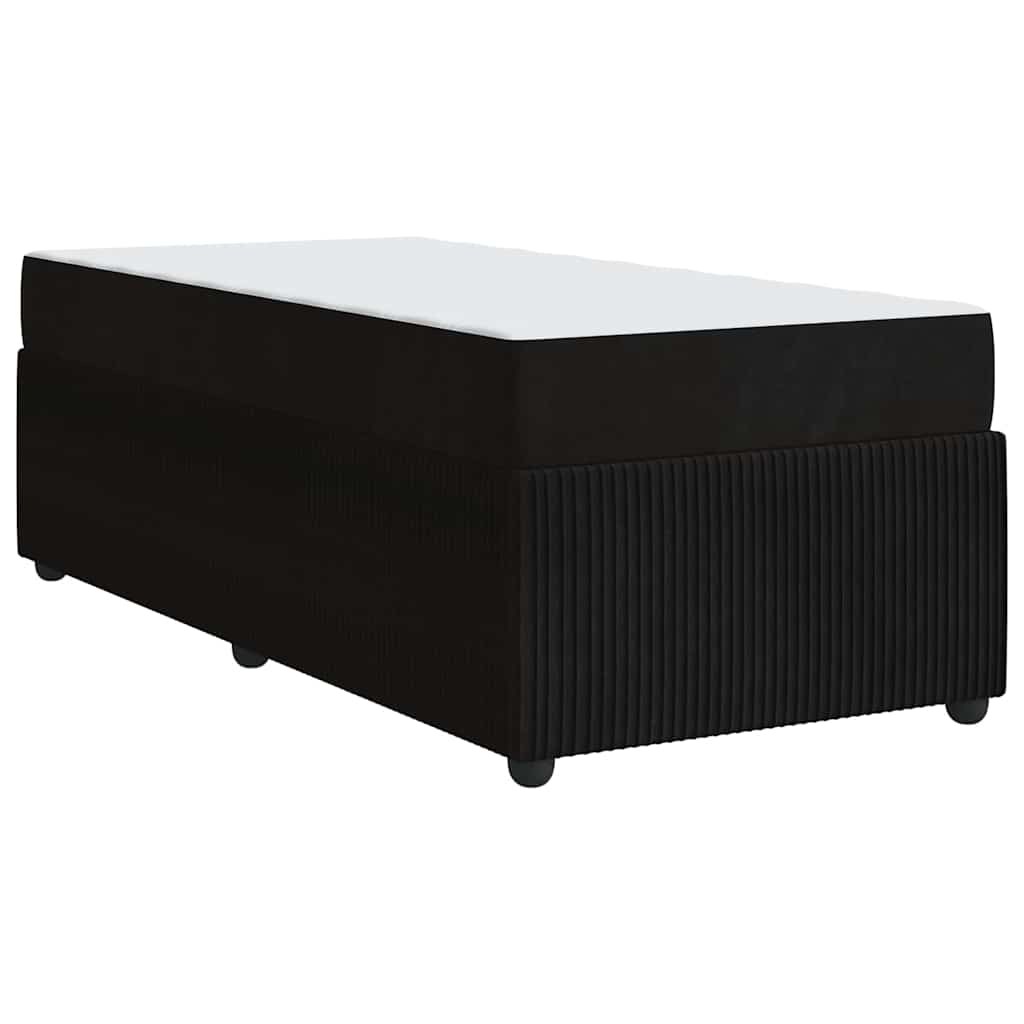 Cadre de lit avec matelas avec matelas Noir 90 x 190 cm Velours - XIOS