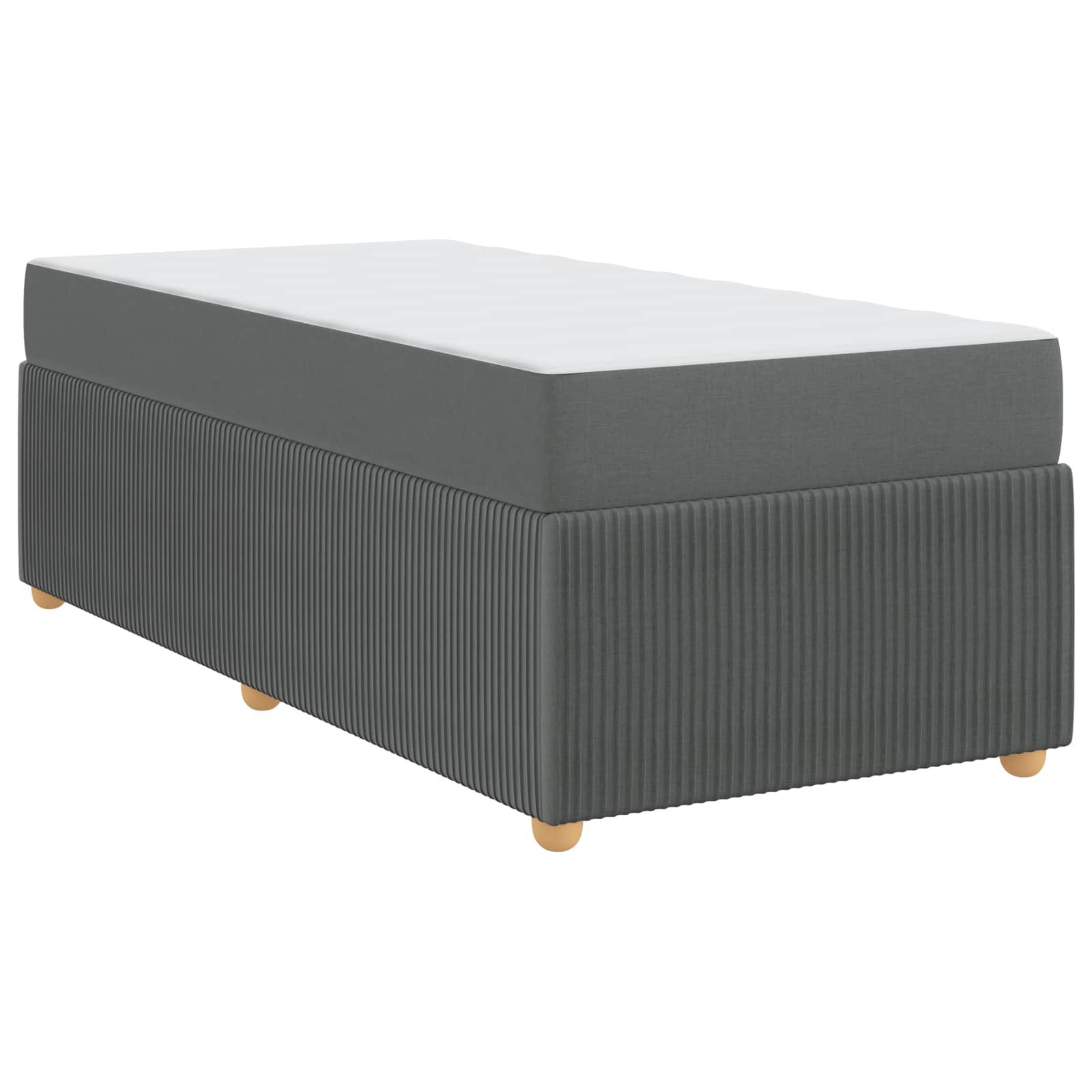 Cadre de lit avec matelas Gris foncé 90 x 200 cm tissu - XIOS