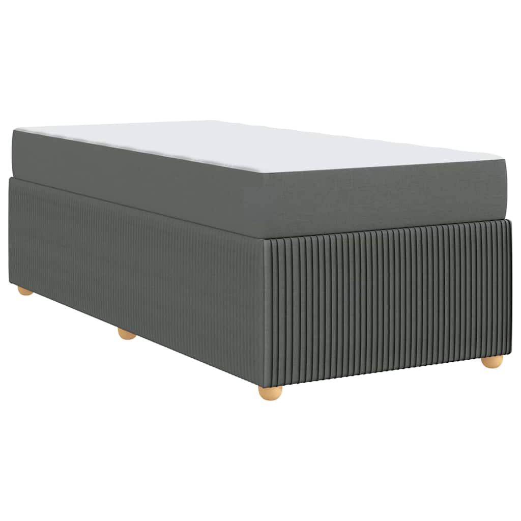 Cadre de lit avec matelas Gris foncé 90 x 200 cm tissu - XIOS