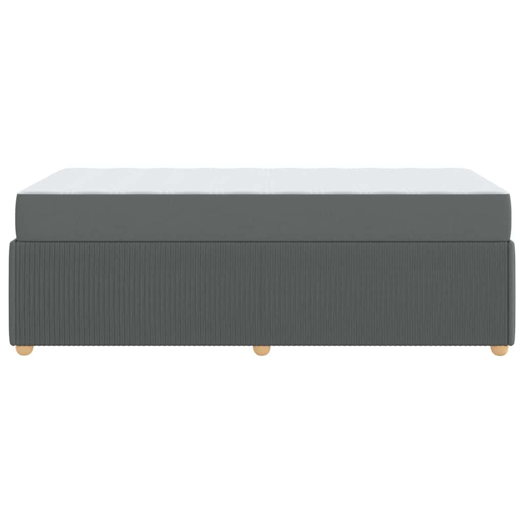Cadre de lit avec matelas Gris foncé 90 x 200 cm tissu - XIOS