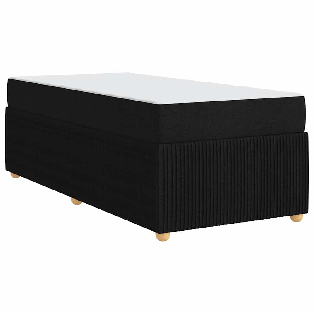 Cadre de lit avec matelas Noir 90 x 200 cm tissu - XIOS
