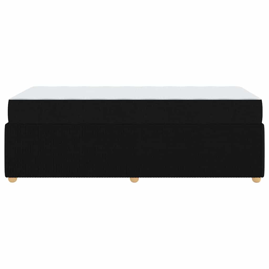 Cadre de lit avec matelas Noir 90 x 200 cm tissu - XIOS