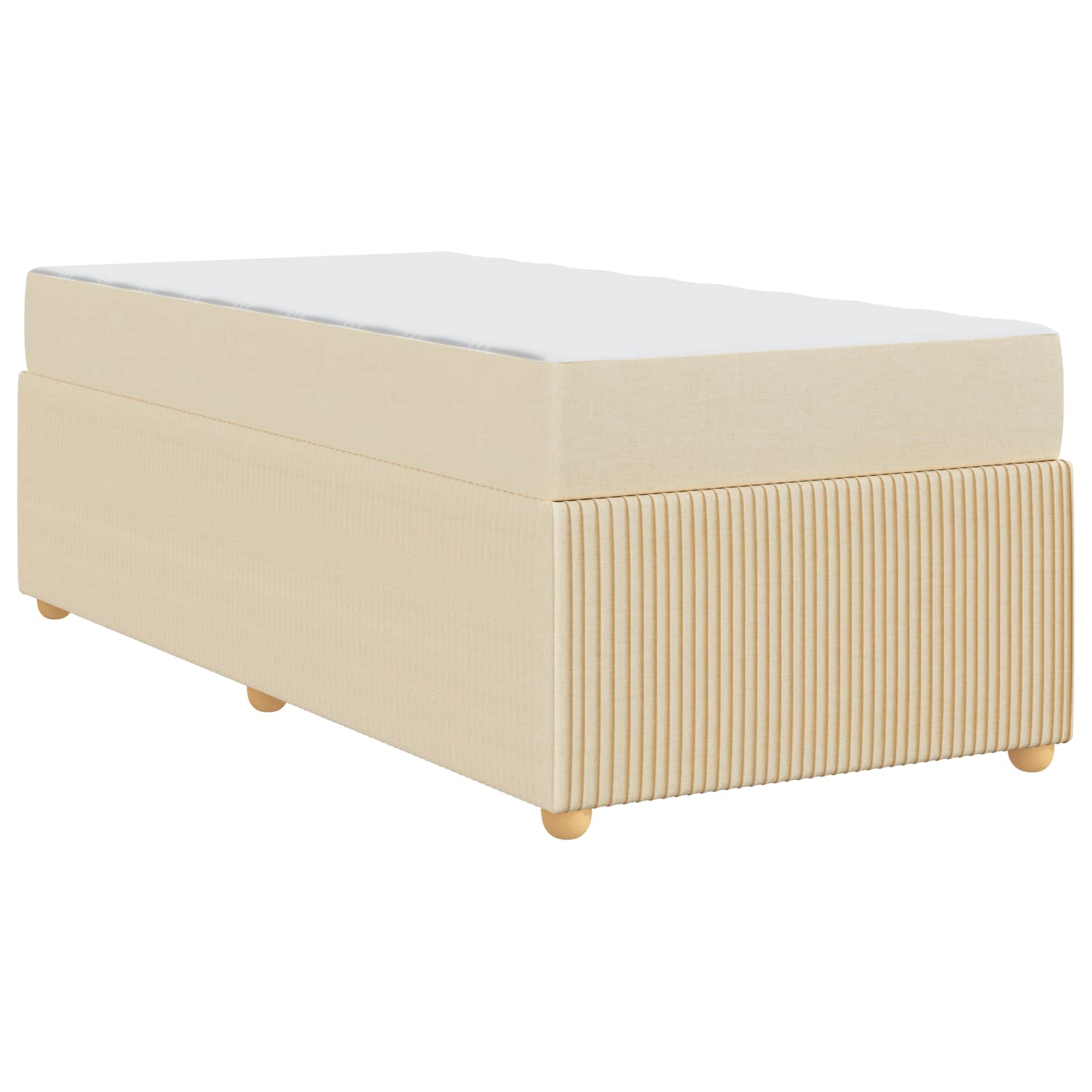 Cadre de lit avec matelas Crème 90 x 200 cm tissu - XIOS