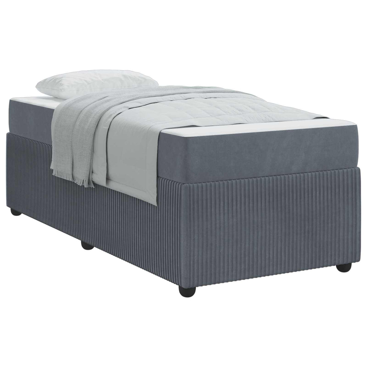 Cadre de lit Gris foncé 90 x 200 cm tissu