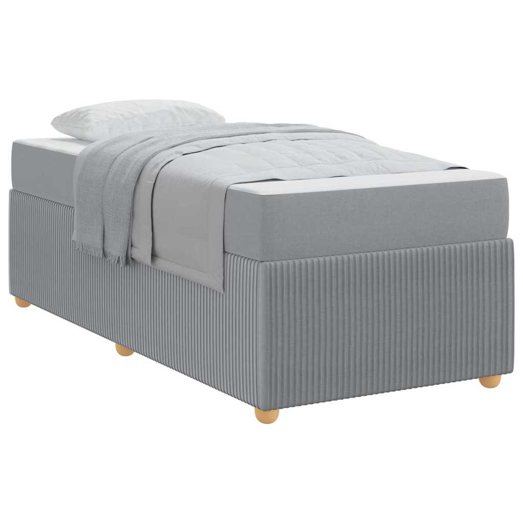 Cadre de lit avec matelas Gris clair 100 x 200 cm tissu - XIOS