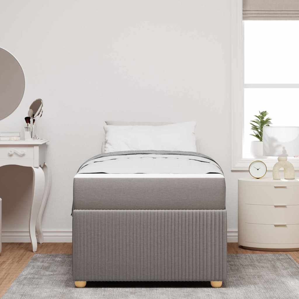 Cadre de lit avec matelas Taupe 100 x 200 cm tissu - XIOS