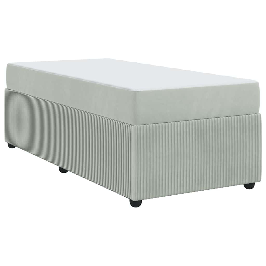 Cadre de lit avec matelas Gris clair 100 x 200 cm Velours - XIOS