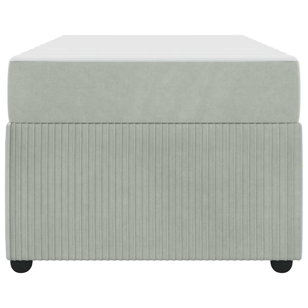 Cadre de lit avec matelas Gris clair 100 x 200 cm Velours - XIOS