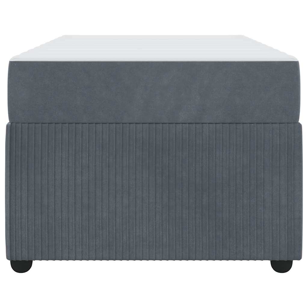 Cadre de lit avec matelas Gris foncé 100 x 200 cm Velours - XIOS