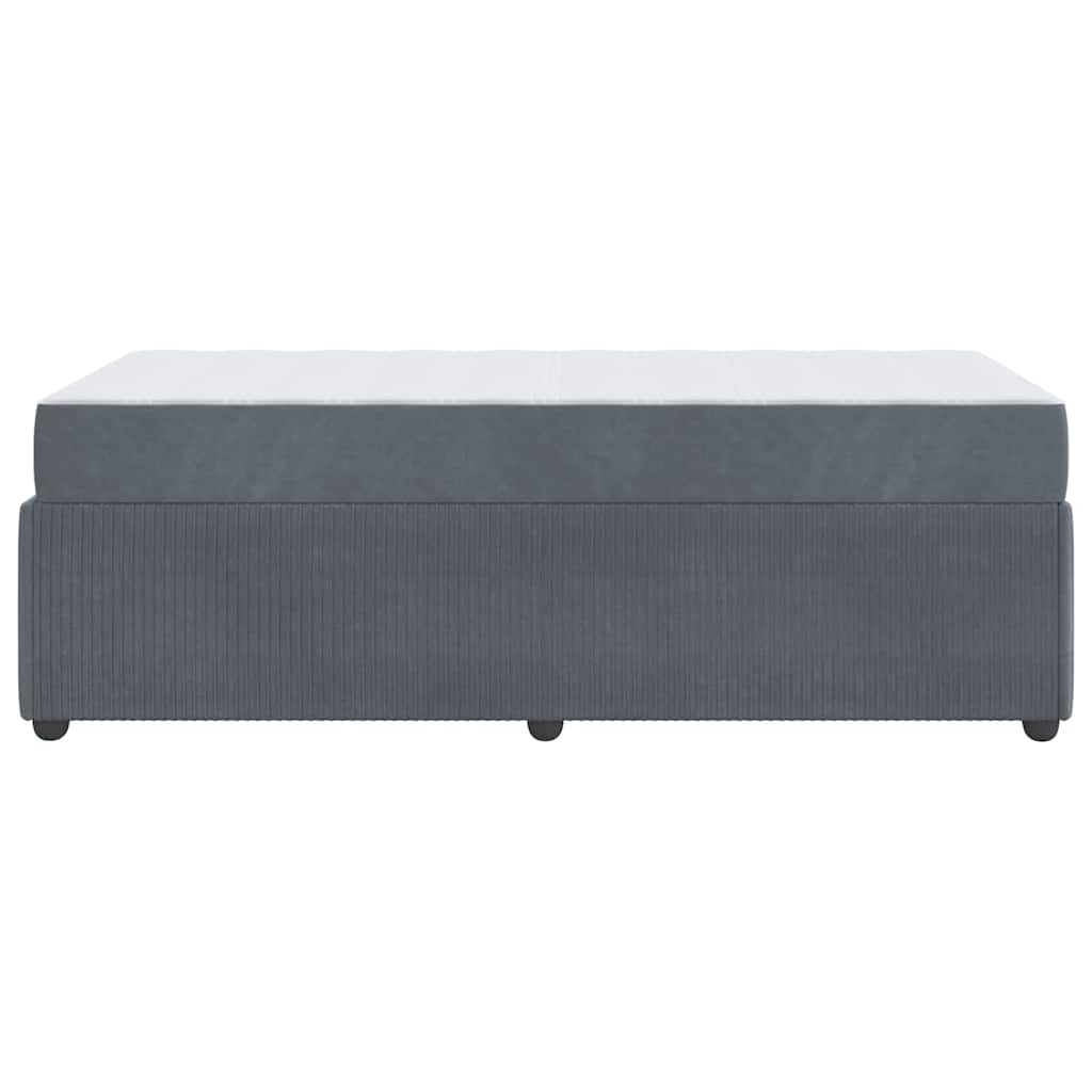 Cadre de lit avec matelas Gris foncé 100 x 200 cm Velours - XIOS