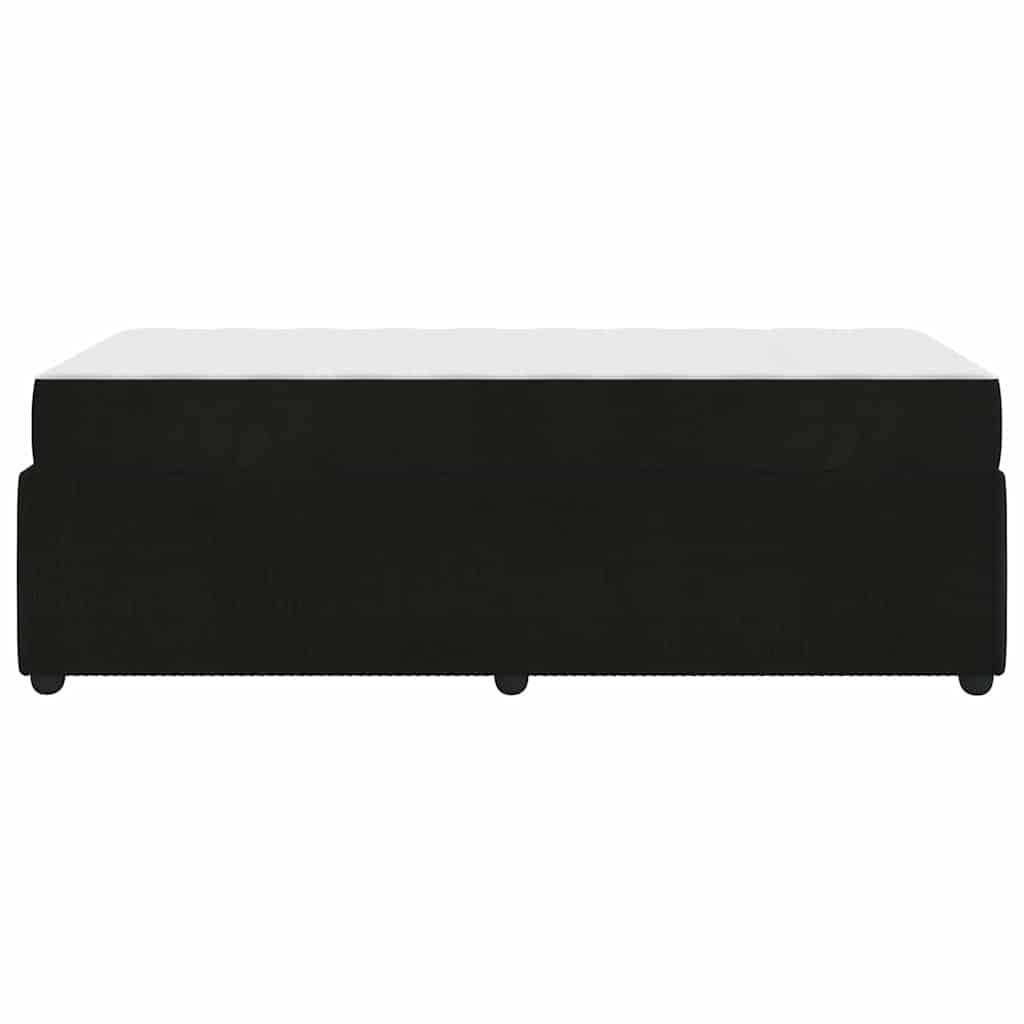 Cadre de lit avec matelas Noir 100 x 200 cm tissu - XIOS