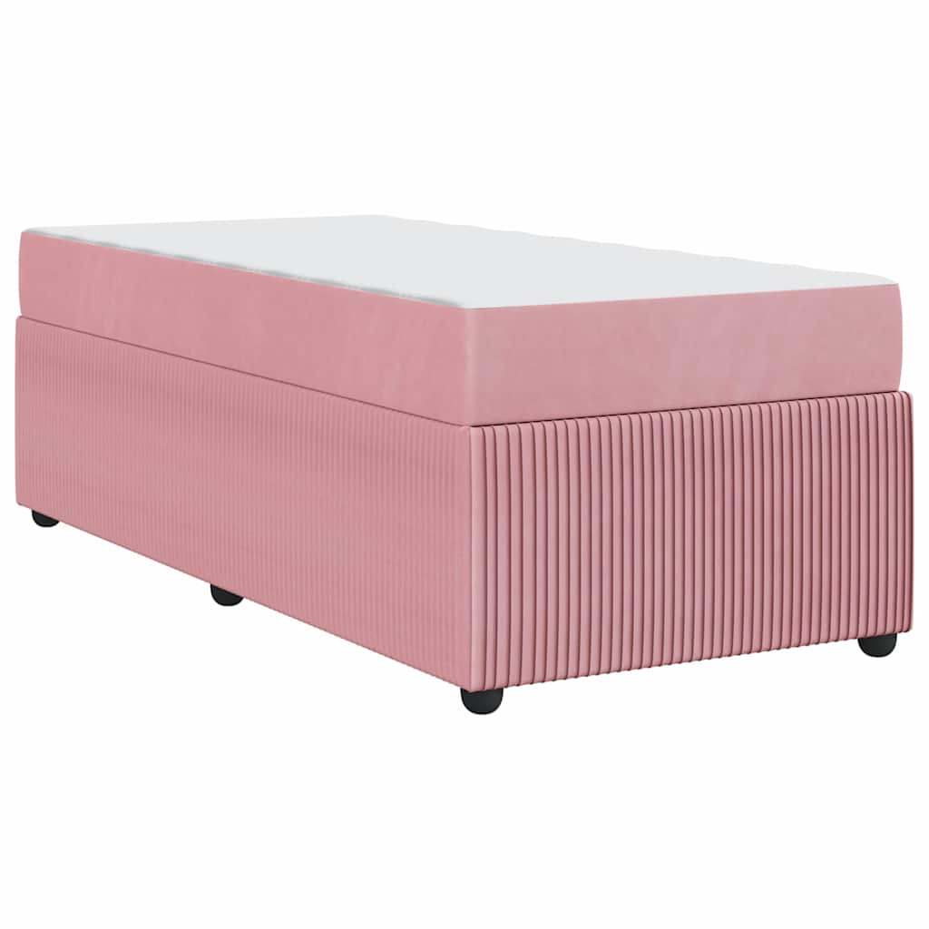 Cadre de lit avec matelas Rose 100 x 200 cm tissu - XIOS