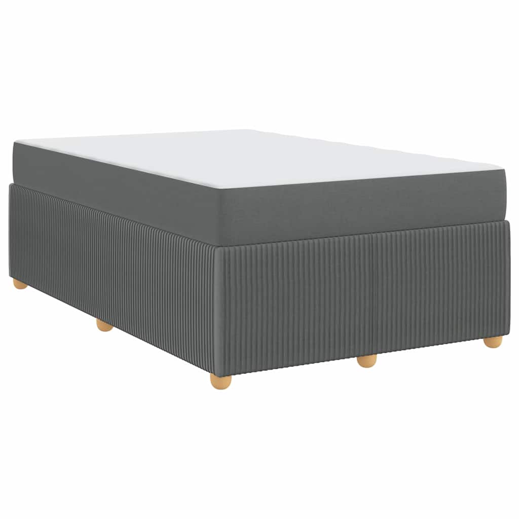 Cadre de lit avec matelas Gris foncé 120 x 190 cm tissu - XIOS