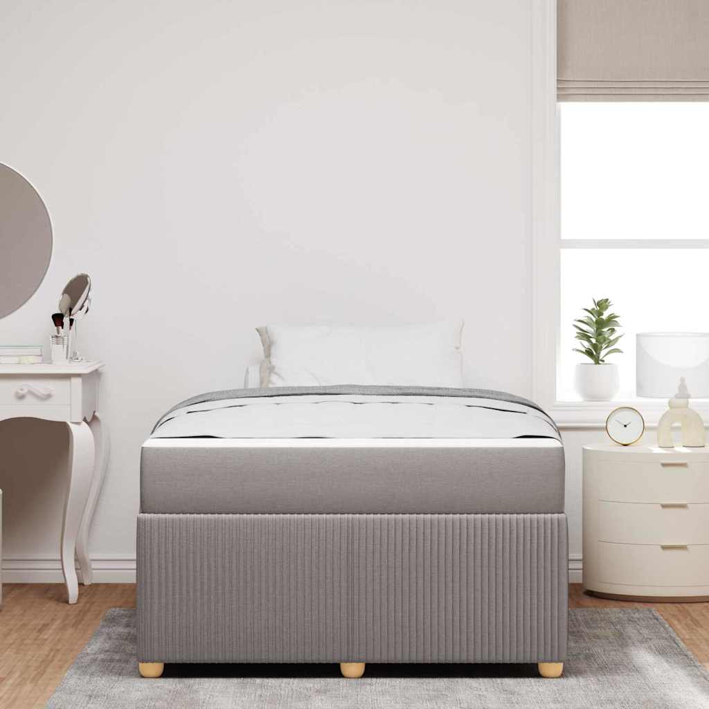 Cadre de lit avec matelas Taupe 120 x 190 cm tissu - XIOS