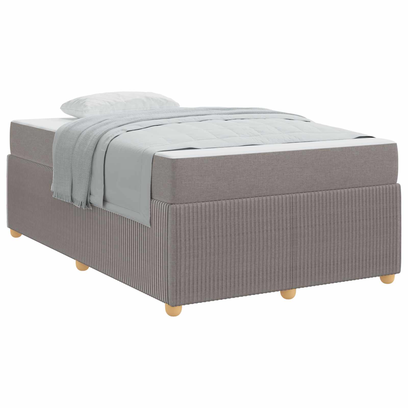 Cadre de lit avec matelas Taupe 120 x 190 cm tissu - XIOS