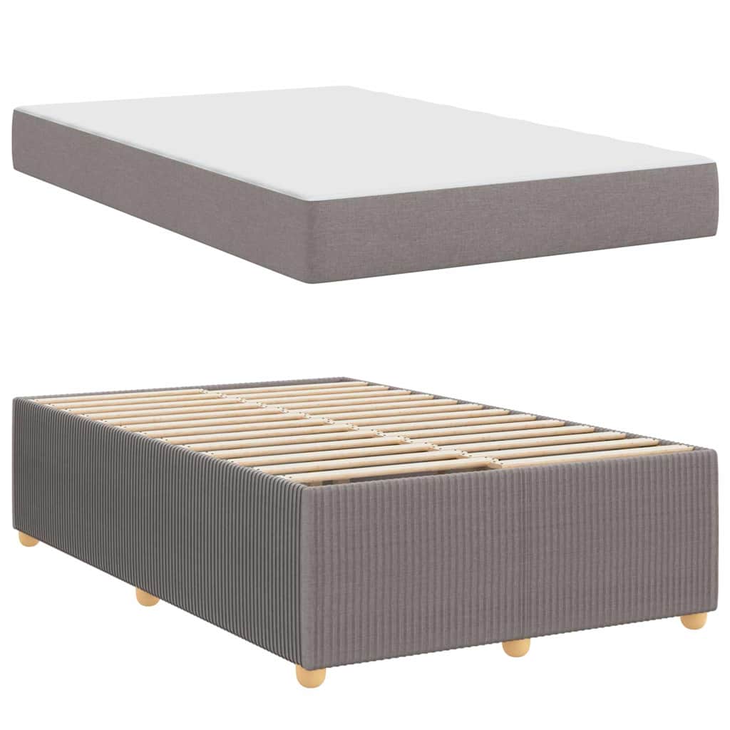 Cadre de lit avec matelas Taupe 120 x 190 cm tissu - XIOS