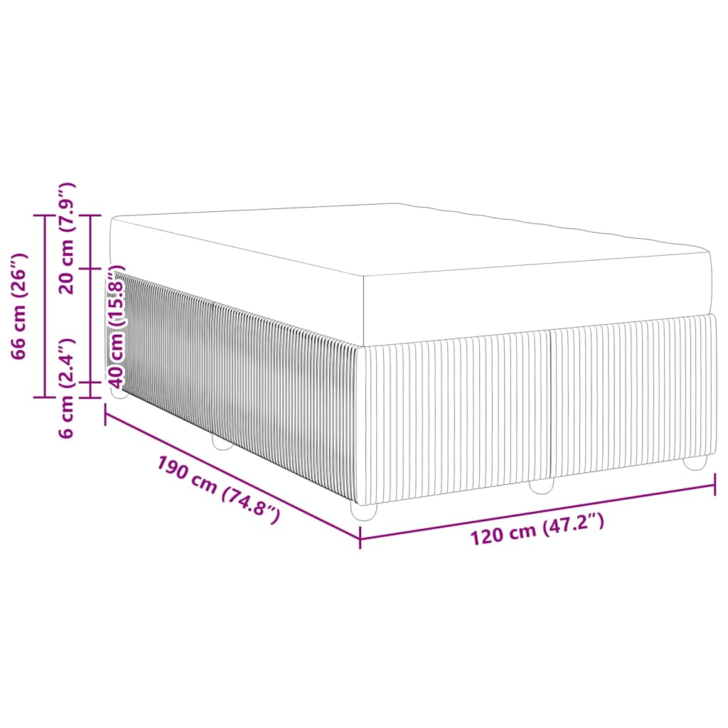 Cadre de lit avec matelas Taupe 120 x 190 cm tissu - XIOS
