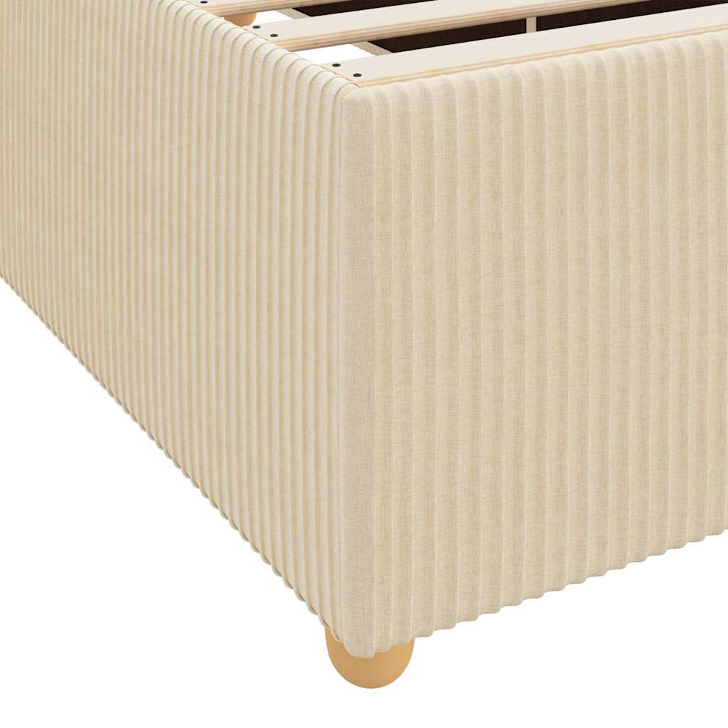 Cadre de lit avec matelas Crème 120 x 190 cm tissu - XIOS