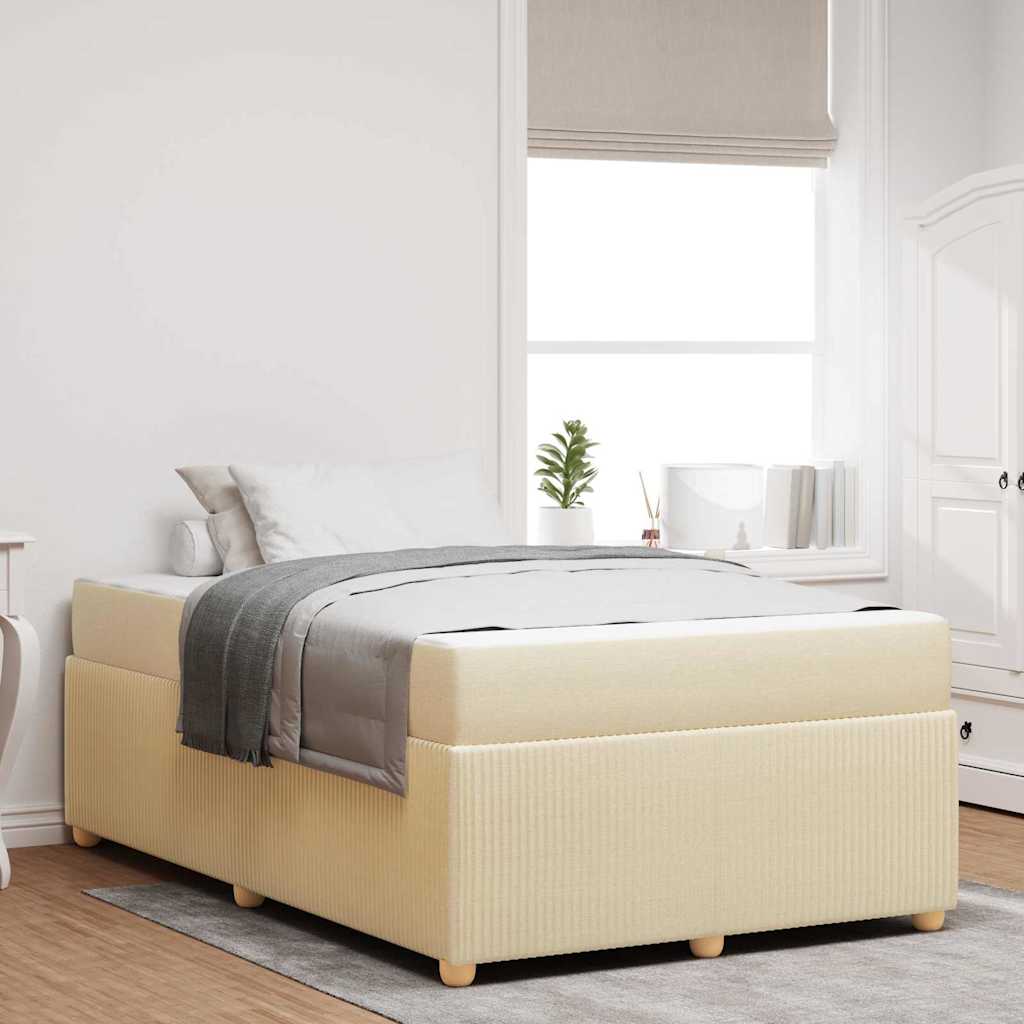 Cadre de lit avec matelas Crème 120 x 190 cm tissu - XIOS