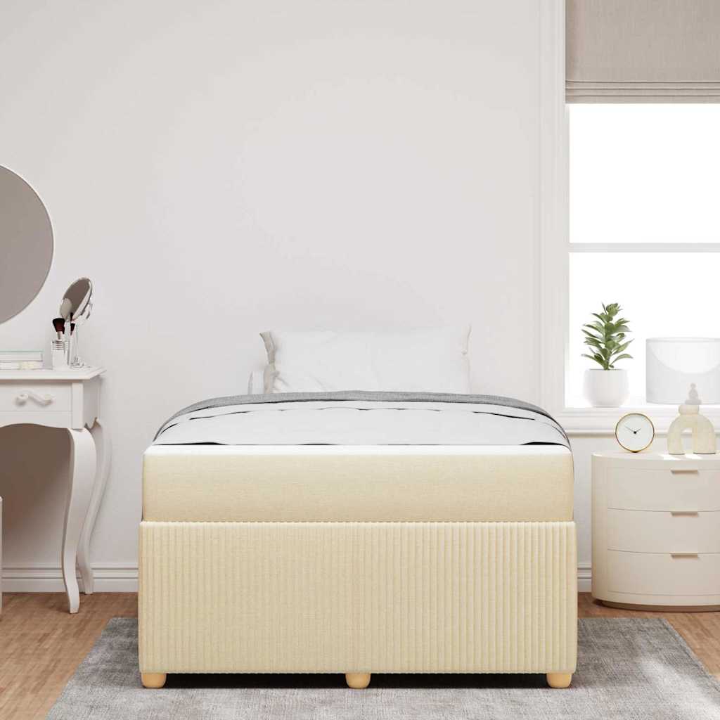 Cadre de lit avec matelas Crème 120 x 190 cm tissu - XIOS