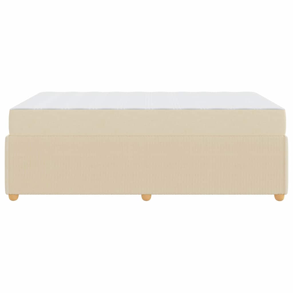 Cadre de lit avec matelas Crème 120 x 190 cm tissu - XIOS