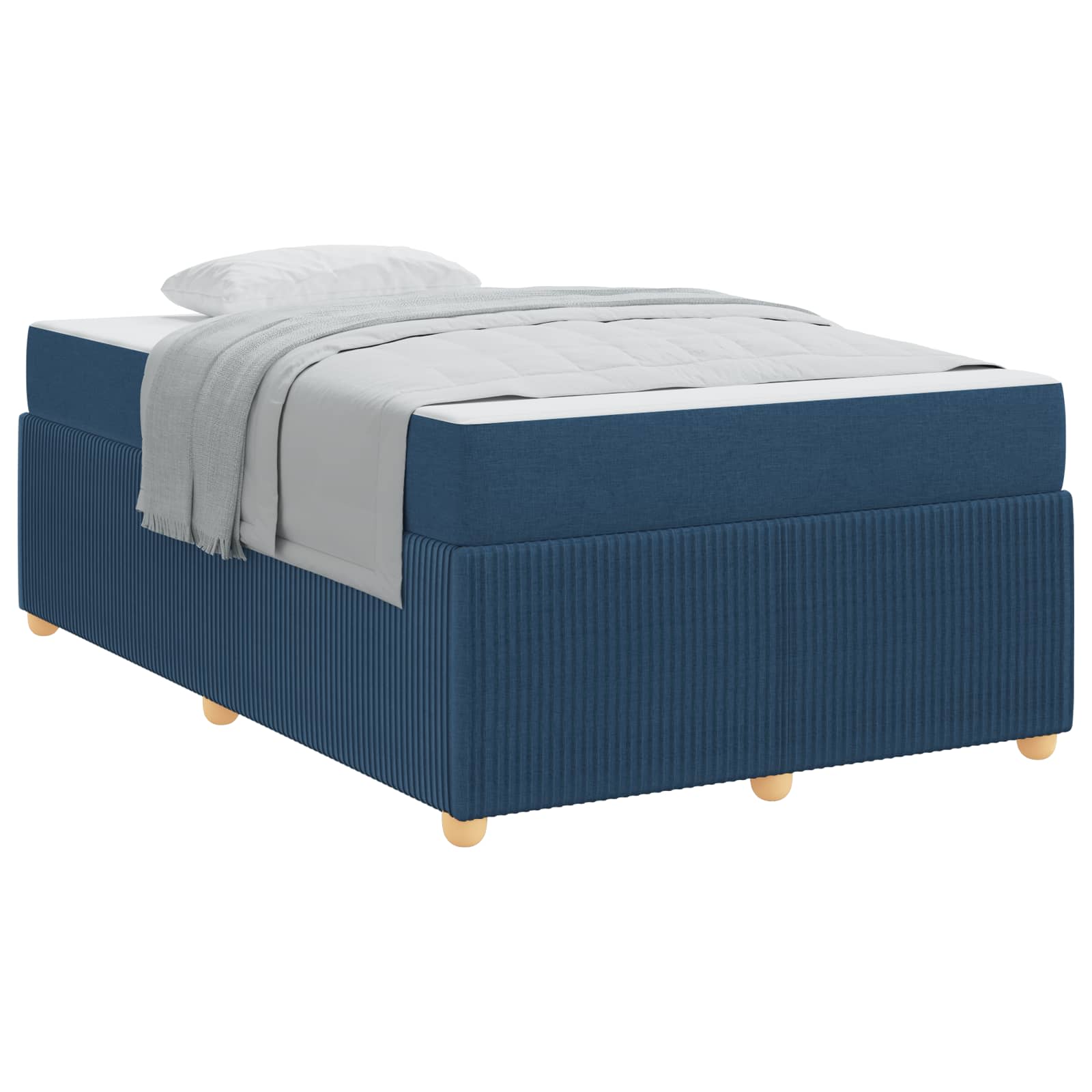 Cadre de lit avec matelas Bleu 120 x 190 cm tissu - XIOS