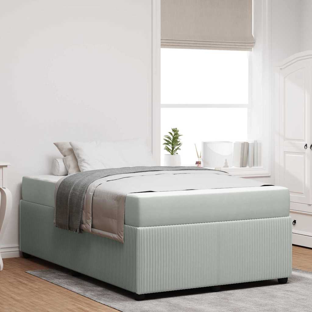 Cadre de lit avec matelas Gris clair 120 x 190 cm Velours - XIOS