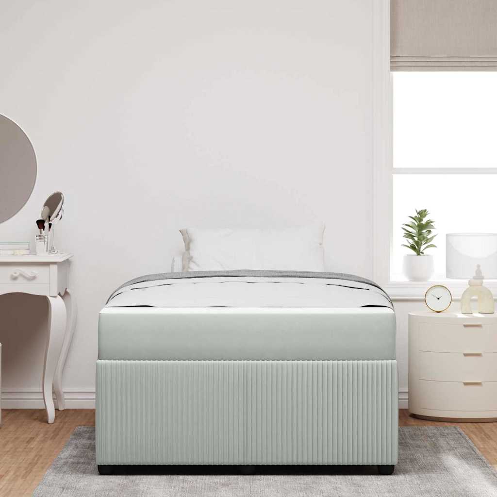 Cadre de lit avec matelas Gris clair 120 x 190 cm Velours - XIOS