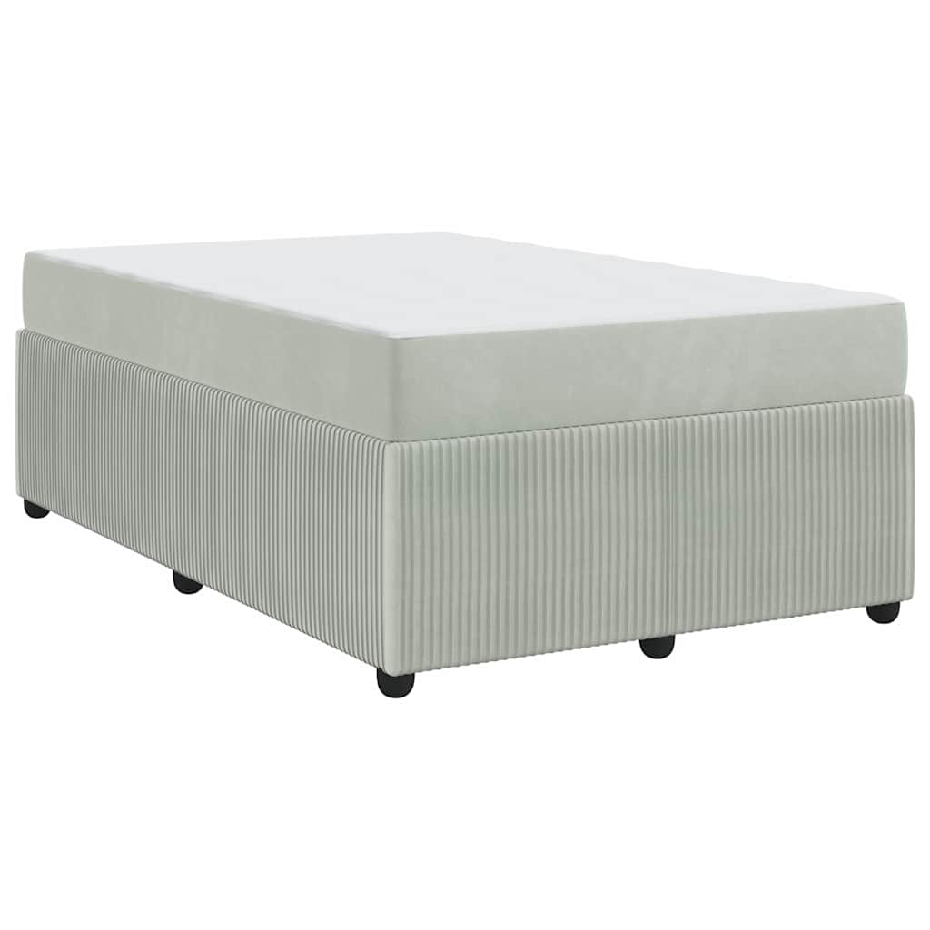 Cadre de lit avec matelas Gris clair 120 x 190 cm Velours - XIOS