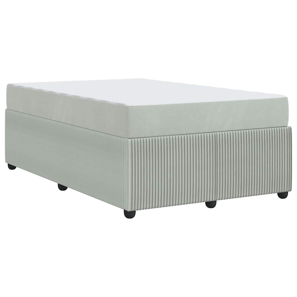Cadre de lit avec matelas Gris clair 120 x 190 cm Velours - XIOS